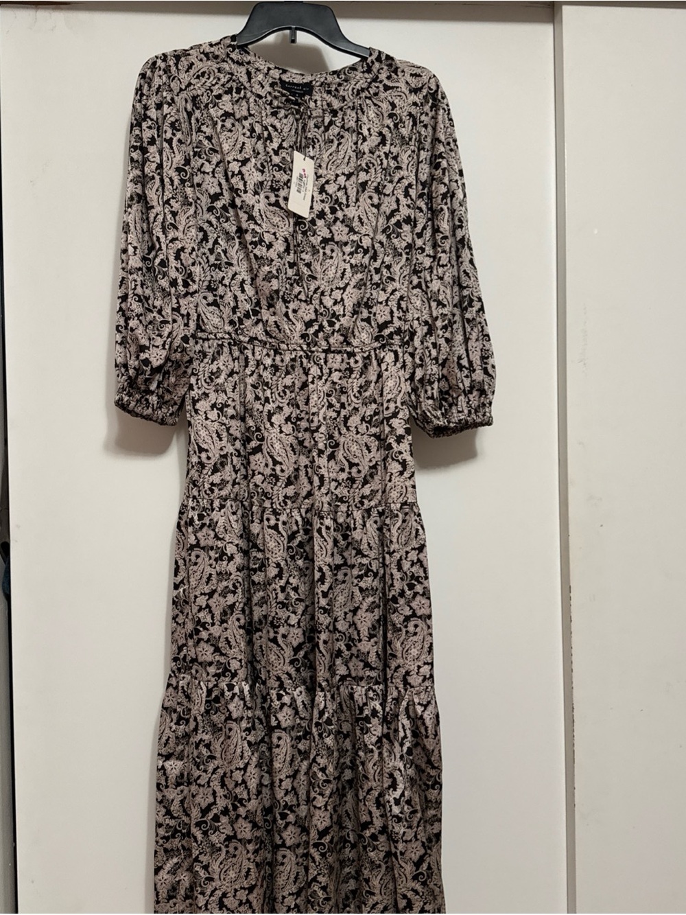 Women's Black and Cream Paisley Madi Dress